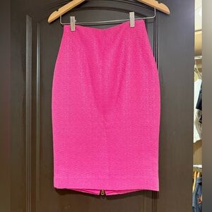 Versace Vibrant Hot Pink Textured Pencil Skirt